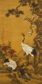 Shenquan Kraniche unter Kiefer und Pflaume Chinesische Malerei